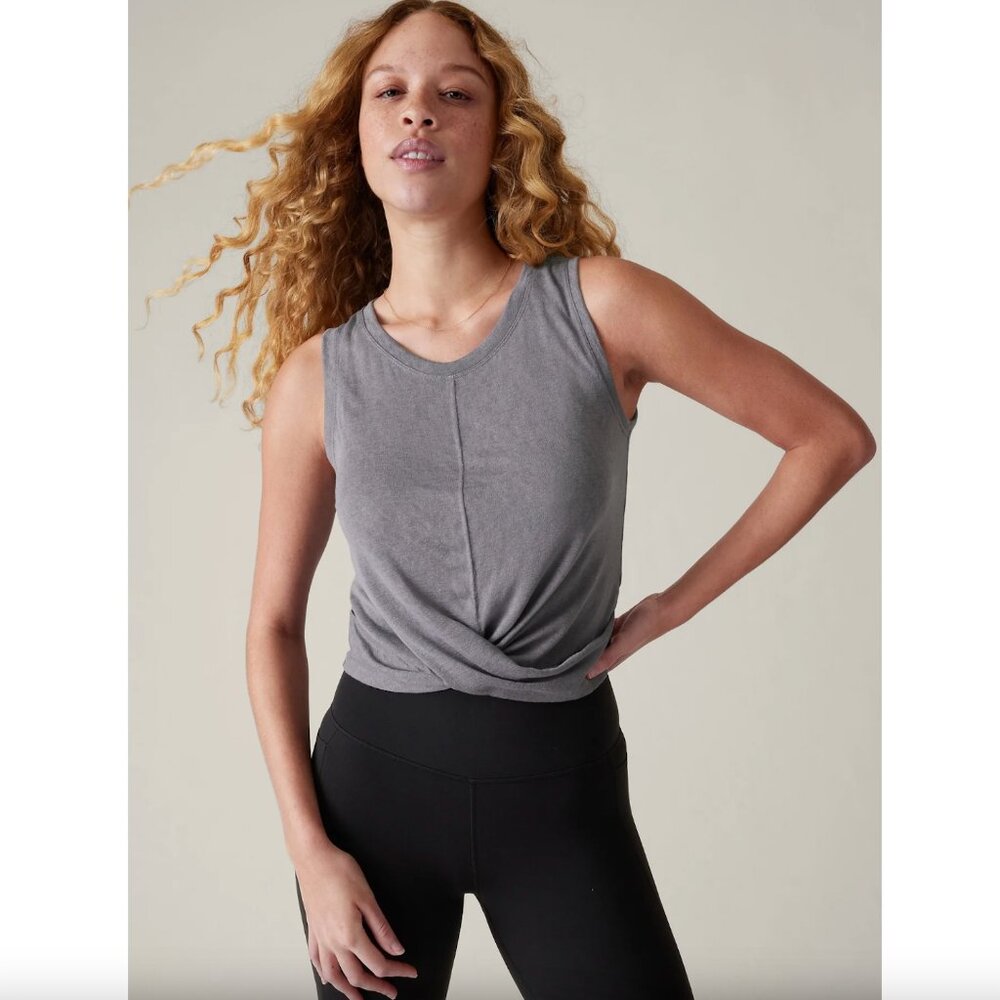 Athleta Breezy Twist Tank in Coastline Blue Size Small